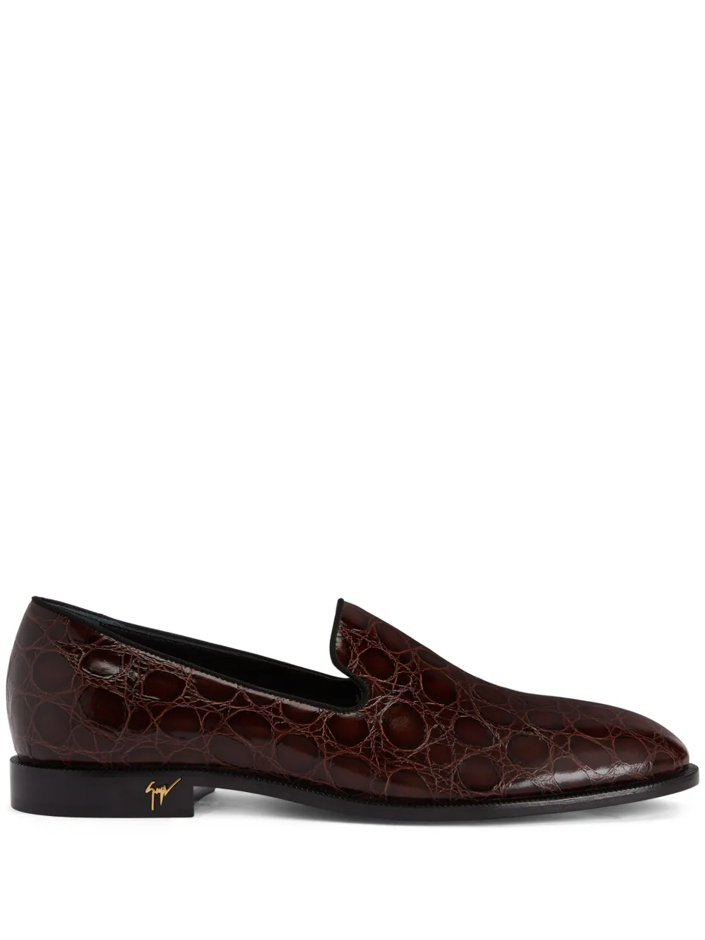 

Лоферы Gatien с тиснением под крокодила Giuseppe Zanotti, коричневый