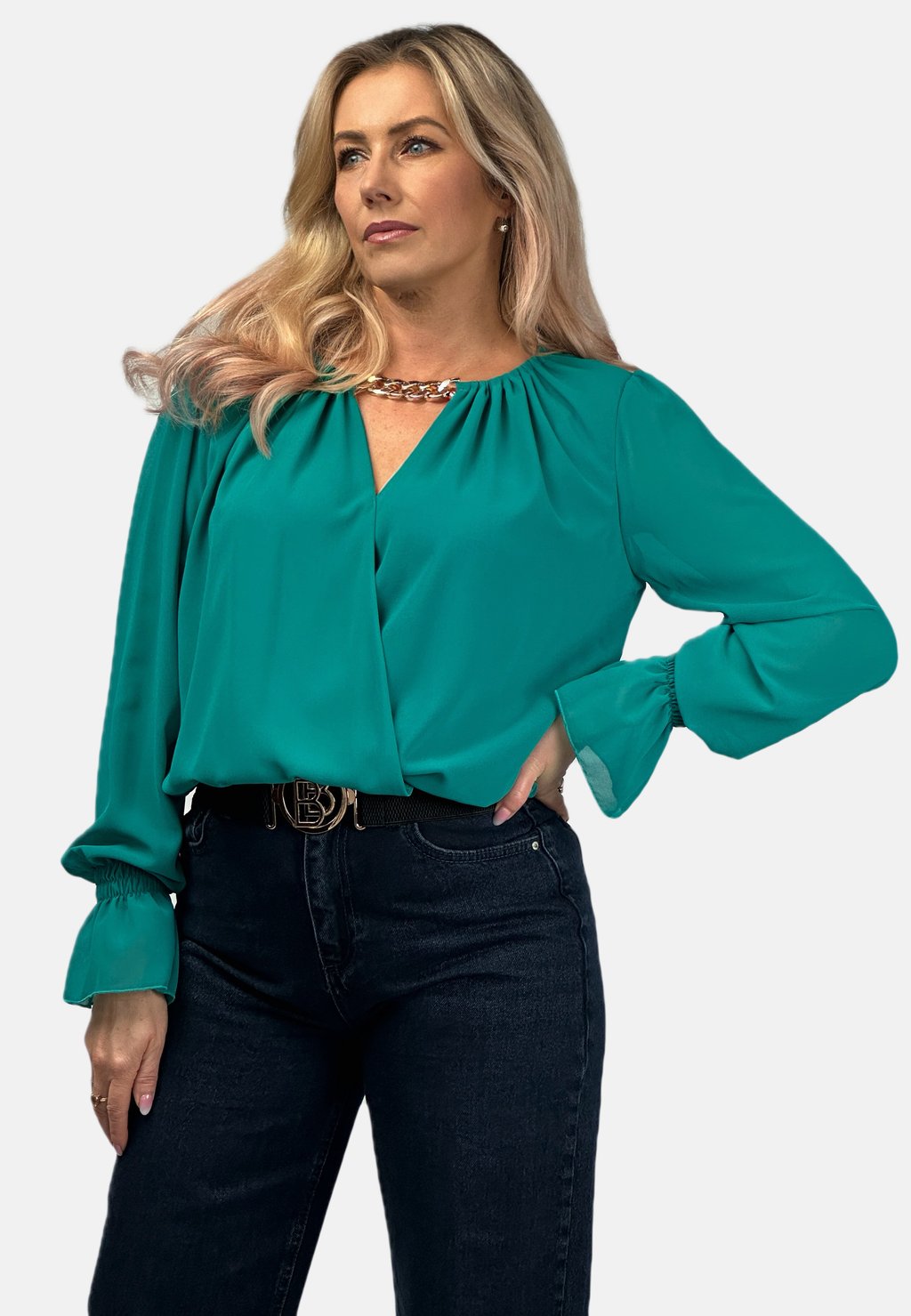 

Блуза WITH CHAIN REGINA FASHION, зеленый