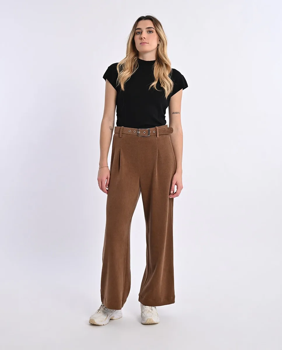 

Женские длинные брюки-кюлоты с ремнем Lili Sidonio, коричневый