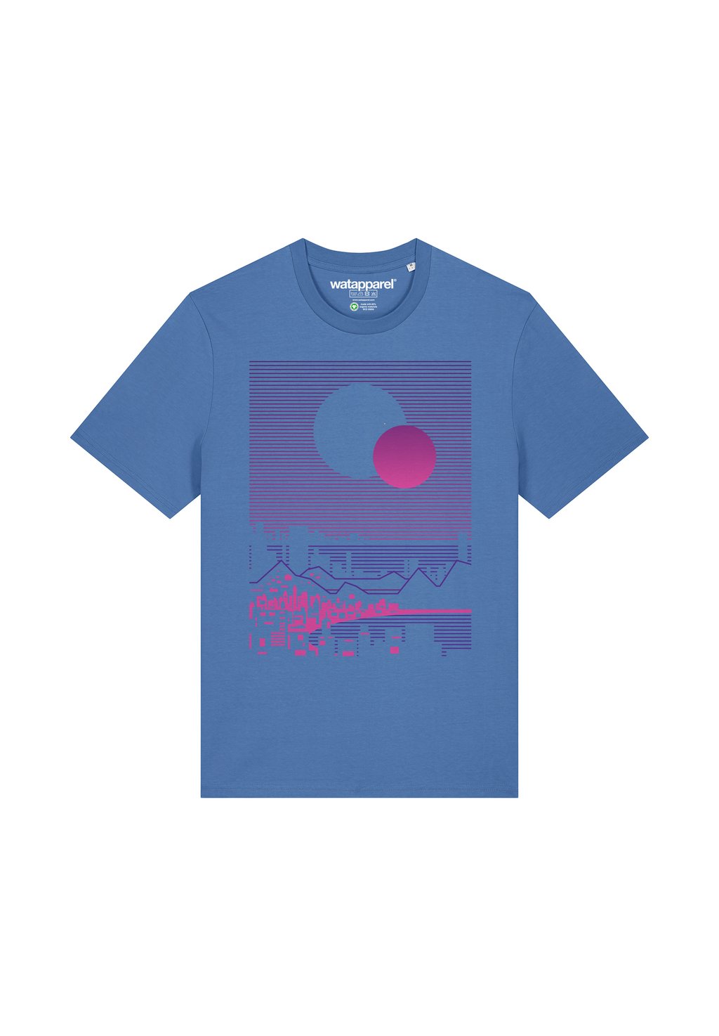 

Футболка с принтом SUN AND MOON SKYLINE watapparel, светло-голубой