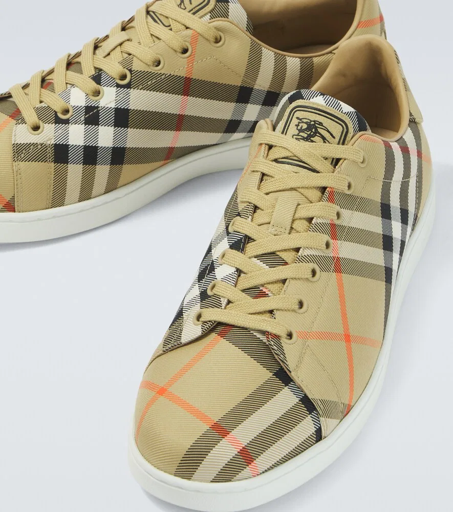 Комплект кроссовок Burberry в клетку, бежевый — фото 3
