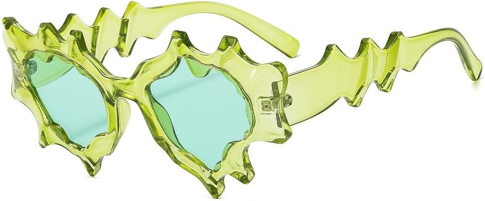 

Модные солнцезащитные очки для женщин в стиле панк, модные солнцезащитные очки для мужчин, необычной формы, очки для вечеринок, защита от ультрафиолета UV400 WNCKSQ, Green