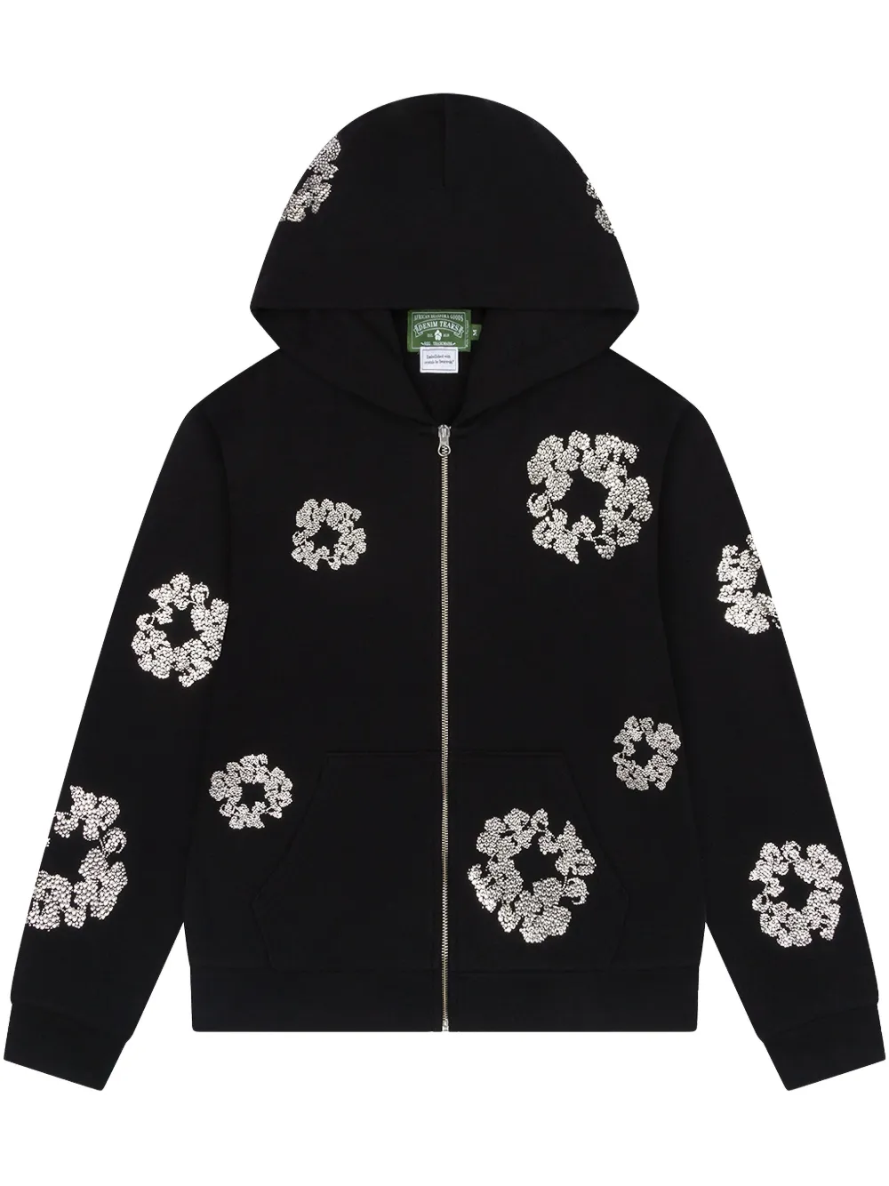 

Худи Swarovski Wreath Black на молнии Denim Tears, черный
