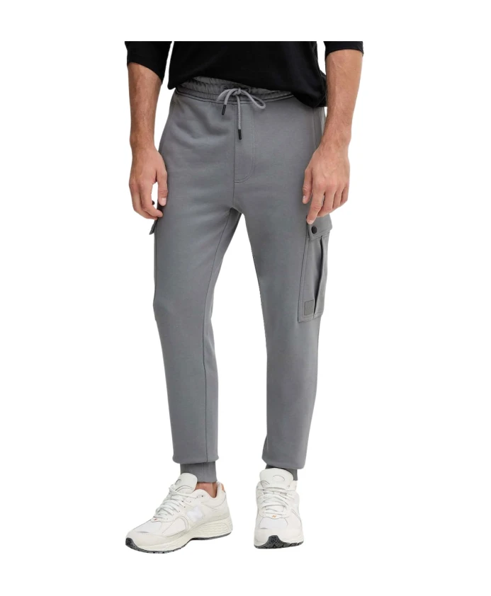 

Брюки из хлопкового трикотажа с боковыми карманами Hugo, серый