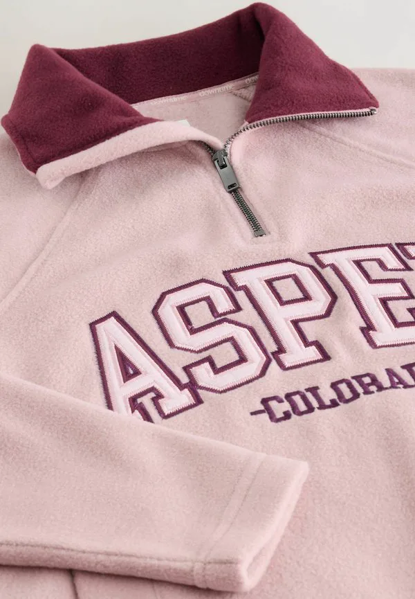 Флисовый джемпер стандартного кроя с молнией до середины груди Next, Pink Aspen — фото 4
