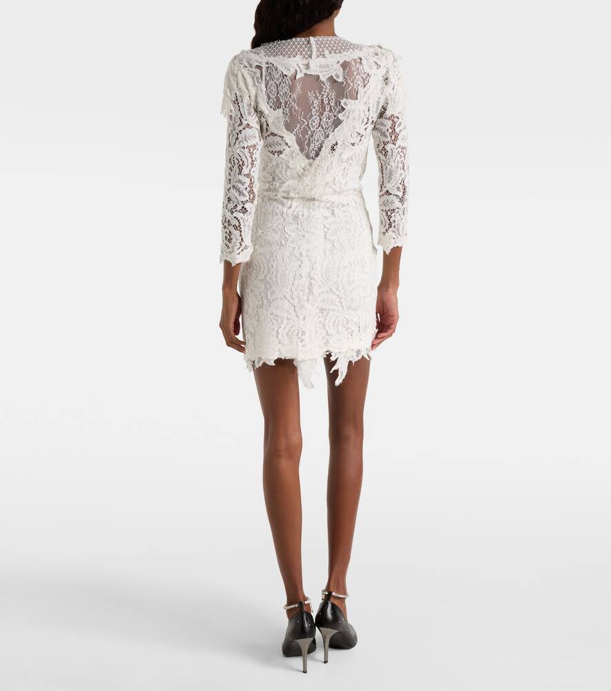 Рубиана кружевное мини-платье из хлопковой смеси Isabel Marant, White — фото 3