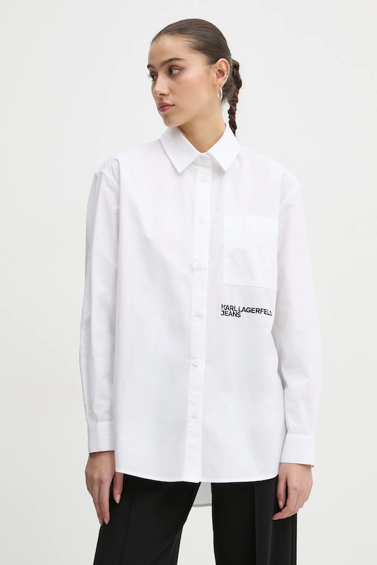 

Хлопковая рубашка Karl Lagerfeld Jeans, бежевый