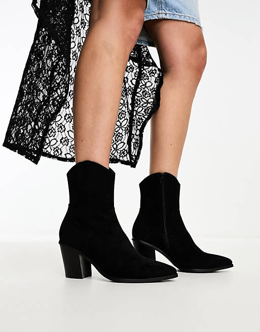 Черные ботинки в стиле вестерн на каблуке ASOS DESIGN Rational