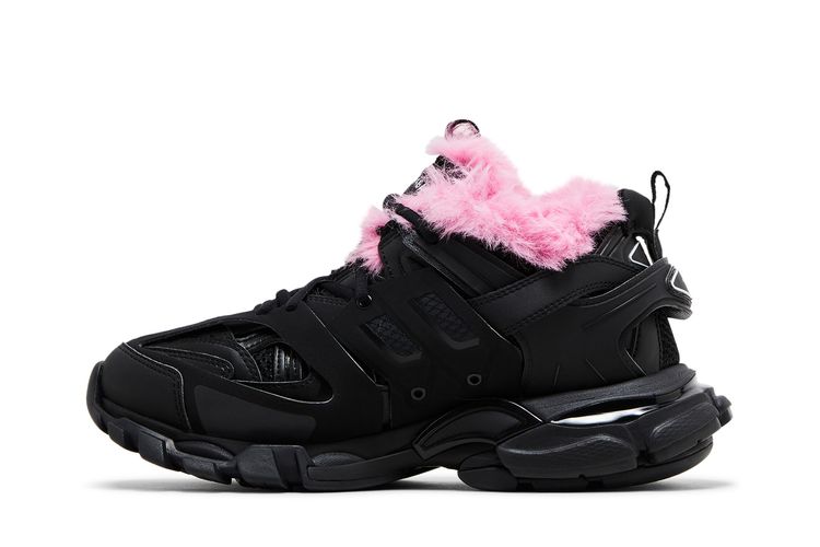Кроссовки Balenciaga Wmns Track Sneaker 'Fake Fur - Black Pink', черный — фото 3
