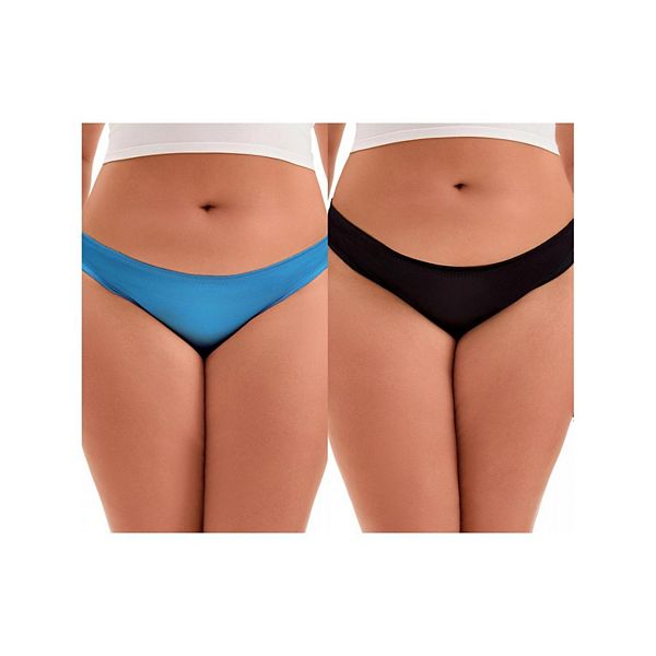 

2 пачки женских трусиков-слипов с низкой посадкой и кружевной отделкой Inspire Chic, Black Blue