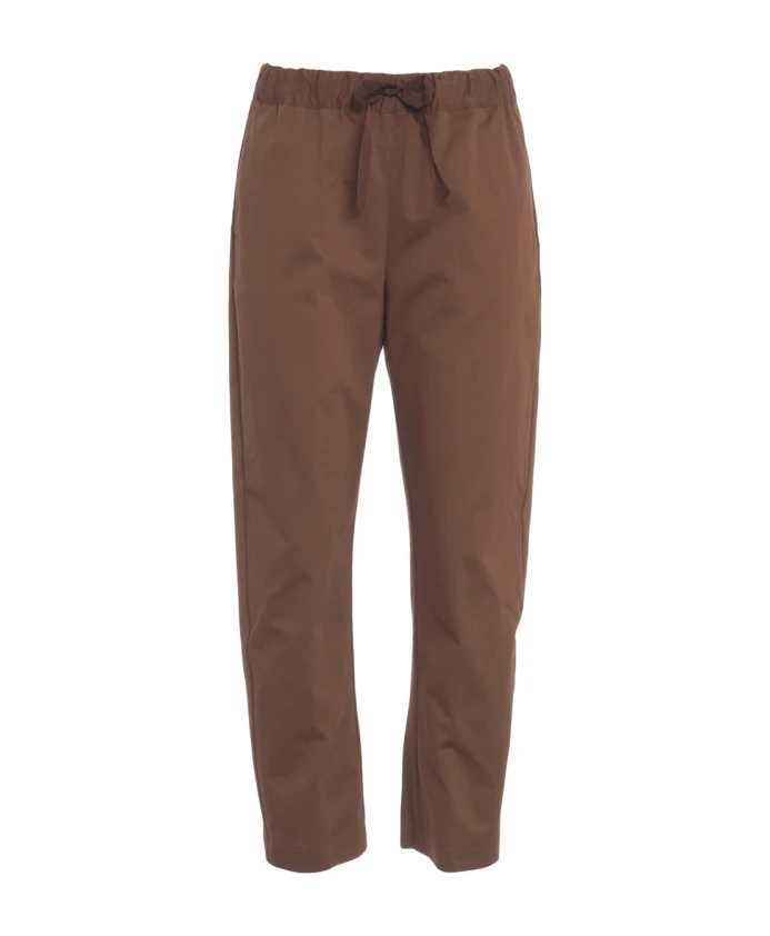 

Коричневые укороченные брюки из габардина Semicouture, коричневый