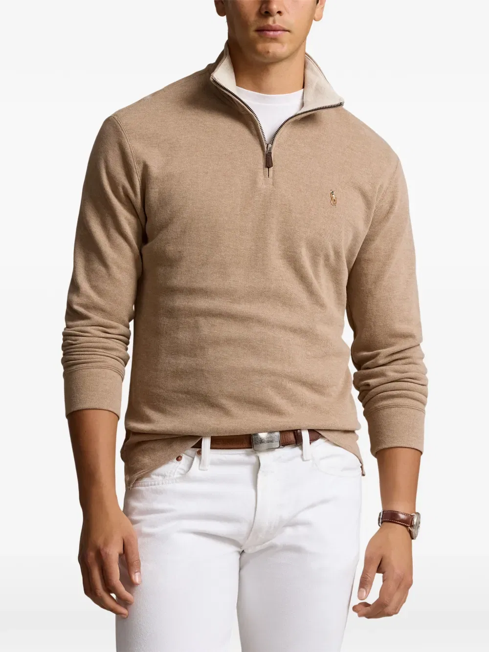 Свитер на молнии Polo Ralph Lauren, коричневый — фото 3