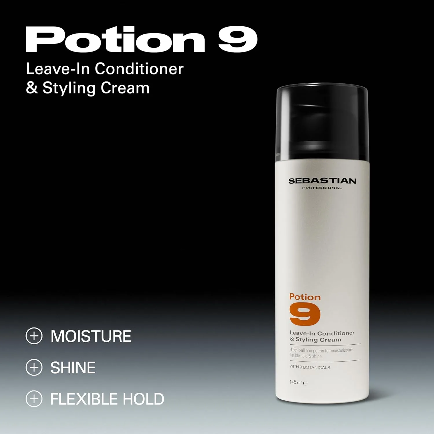 Sebastian Professional Potion 9 Wearable Hair Styling Treatment, несмываемый кондиционер и универсальный крем для укладки с гибкой фиксацией, с ботаническими экстрактами, маслом жожоба, витаминами C и E 50 мл (1 шт.) — фото 3