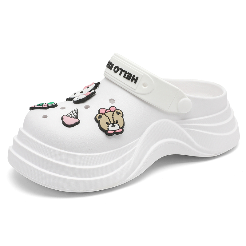 Hello Kitty Санрио серия кроксы женские бежевые, цвет Beige — фото 3