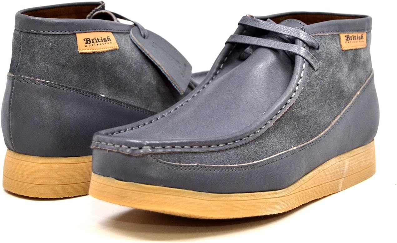 

Мужские кожаные и замшевые ботинки на шнуровке 12 British Collection, серый