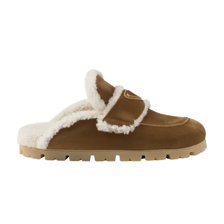 

Шлепанцы Prada Wmns Shearling Slipper Cinnamon, желто-коричневый