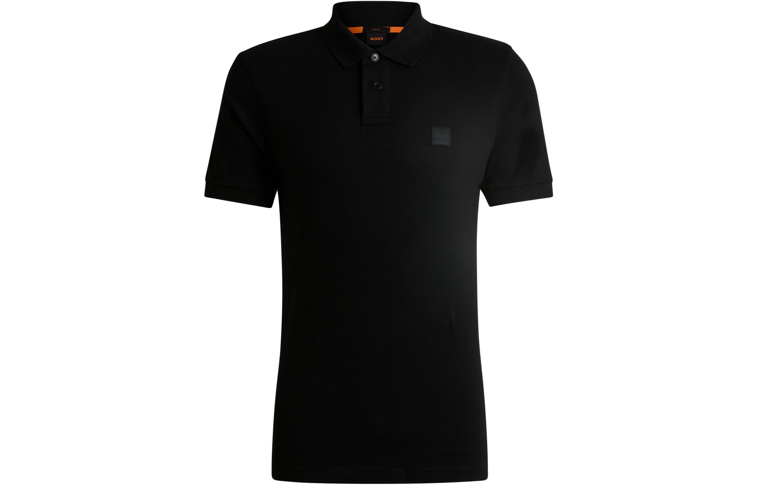 

Поло с коротким рукавом и нашивкой Boss Logo HUGO BOSS, черный