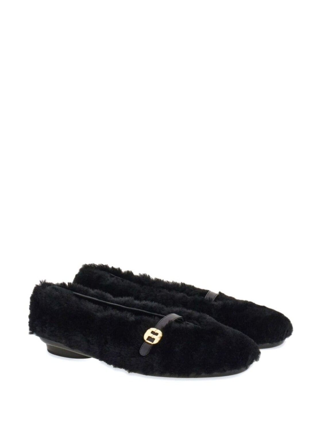 Ferragamo балетки Fluffy, черный