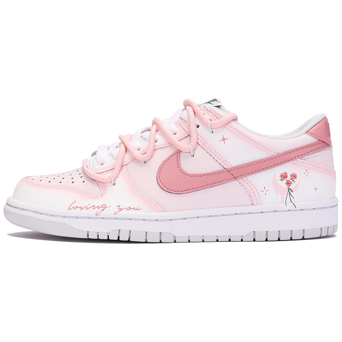 

Кроссовки Nike Dunk Skateboard Shoes Women's Low-Top Pink/White, Белый, Кроссовки Nike Dunk Skateboard Shoes Women's Low-Top Pink/White