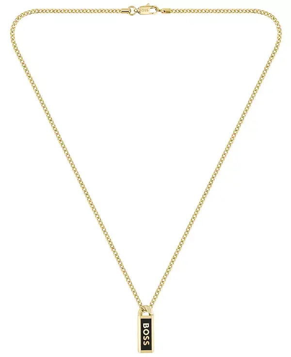 

Мужское ожерелье с позолоченной подвеской Kassy Emblem Hugo Boss, gold-tone