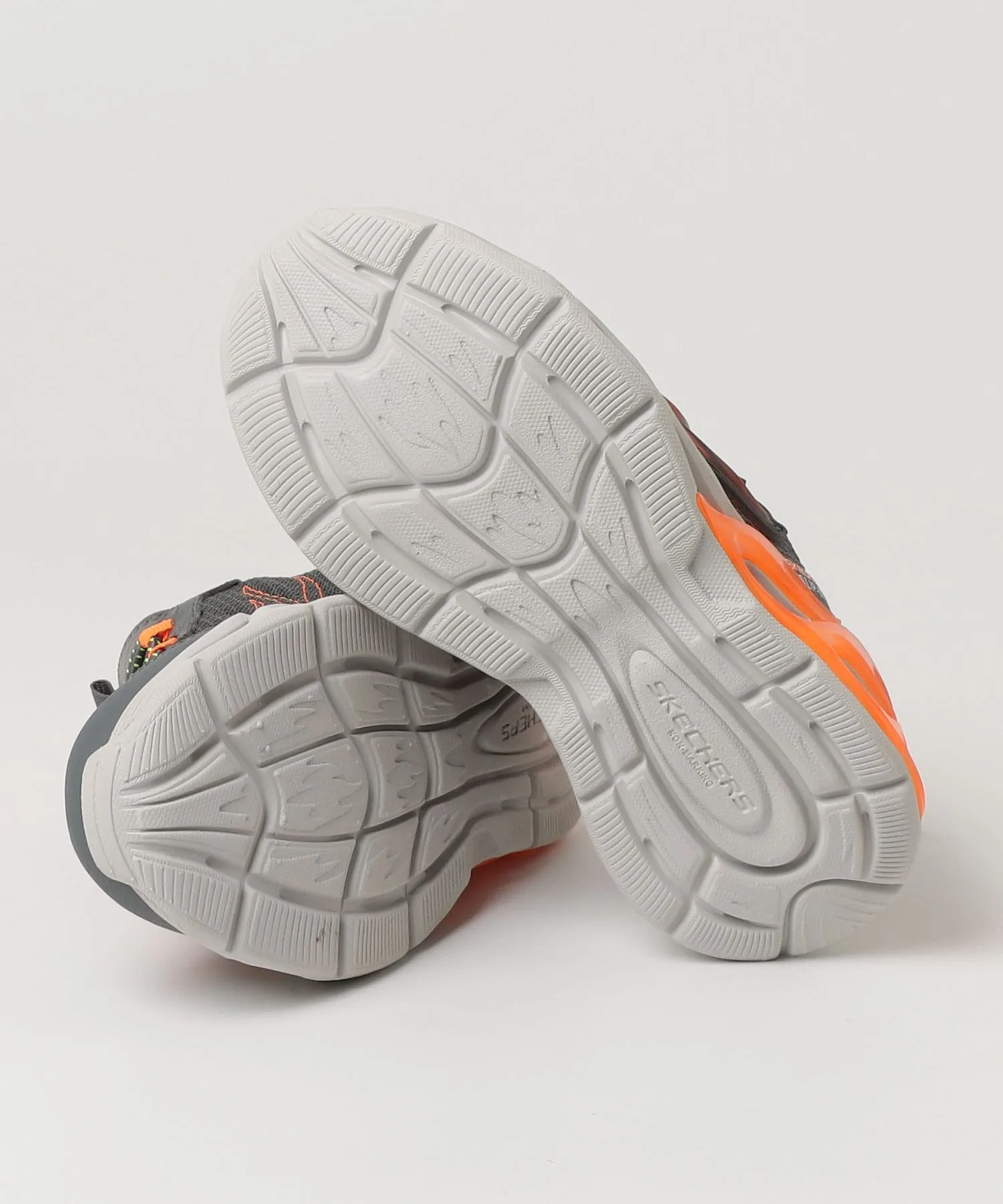 Детские светящиеся кроссовки SKECHERS Hands Free Slip-ins Thermo-Flash 2.0 с огнём серые — фото 3
