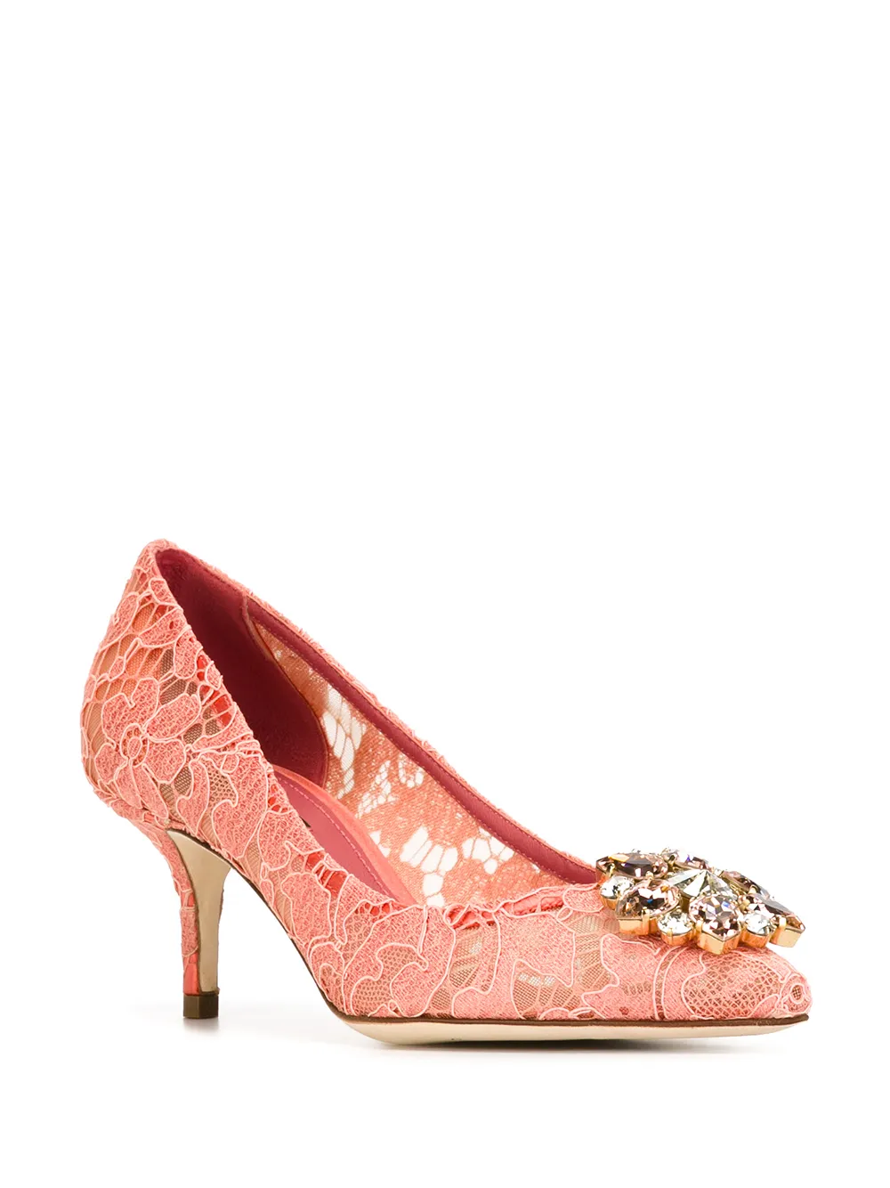 Кружевные туфли-лодочки Bellucci DOLCE & GABBANA, розовый — фото 2