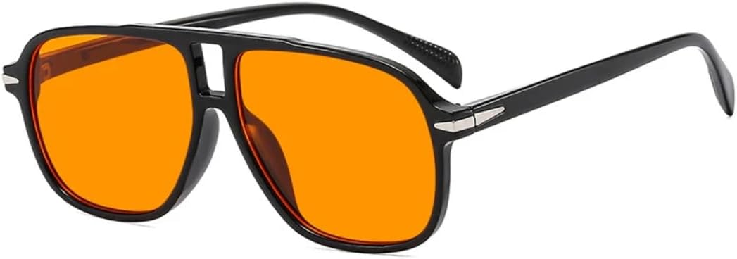 

Солнцезащитные очки с защитой от УФ-излучения UV400 | Толстая оправа с двойной перемычкой | Линзы ярких цветов для занятий спортом на открытом воздухе и вождения DSVIGF, Black Orange