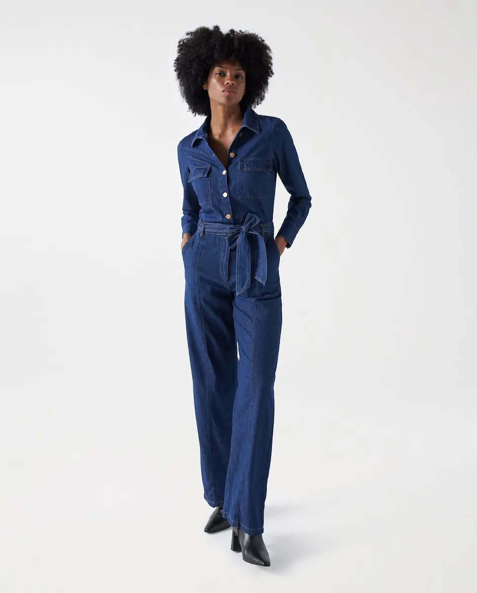 

Женский комбинезон из светлого денима с длинными рукавами Salsa Jeans, синий