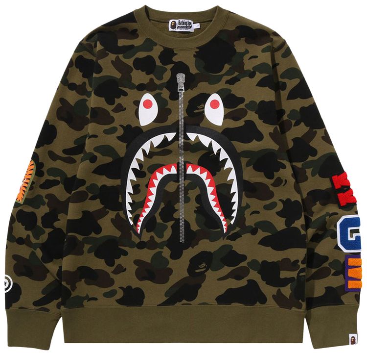 

Свитшот BAPE 1st Camo Shark Crewneck, зеленый