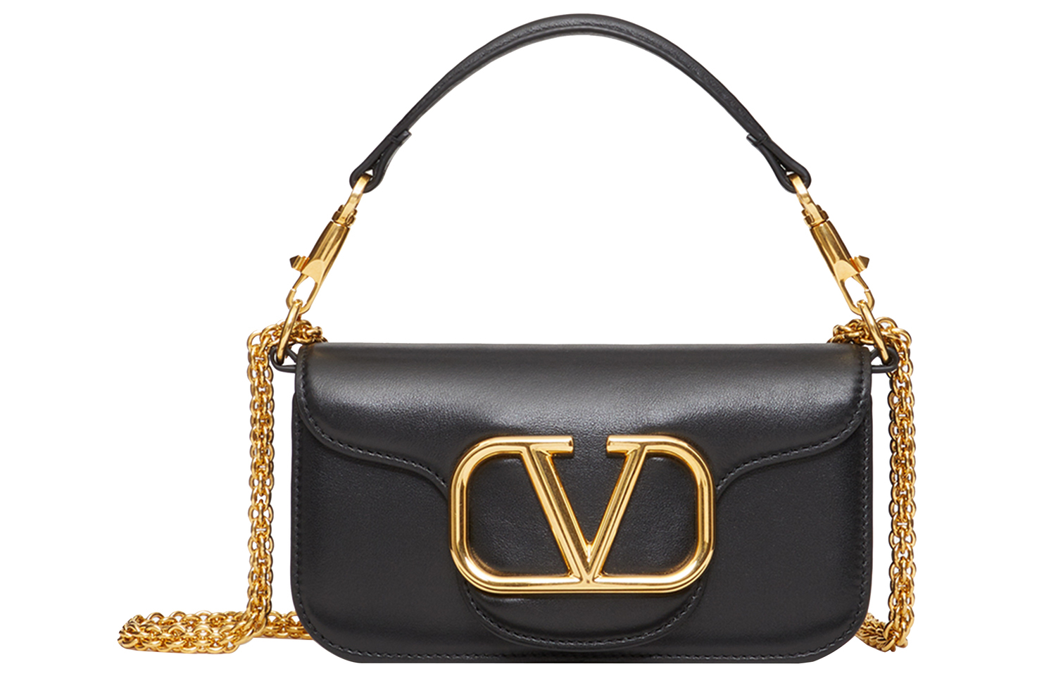 

Valentino Локо Кожаная Сумка Багет Миниатюрная Женская Наплечная Сумка Подмышечная Черная
