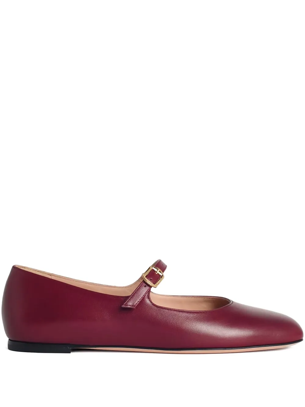 Кожаные балетки с ремешком и пряжкой Bally, красный