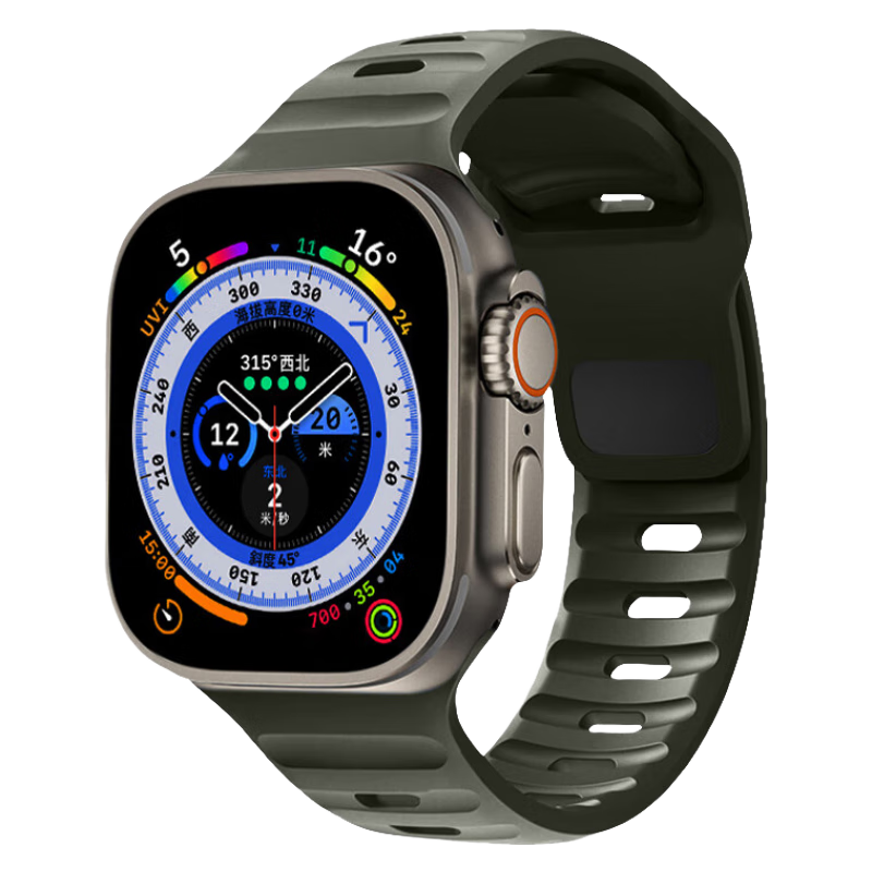 

Ремешок из резины, совместимый с Apple IBOANN, черный