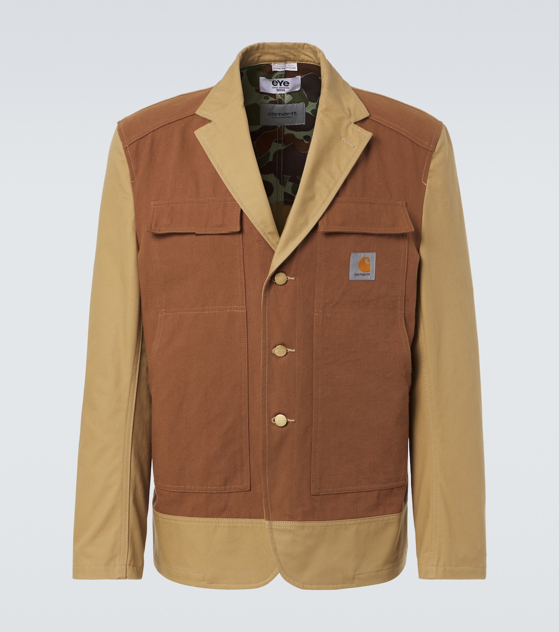 

Куртка Carhartt из хлопкового полотна Junya Watanabe, Beige X Brown