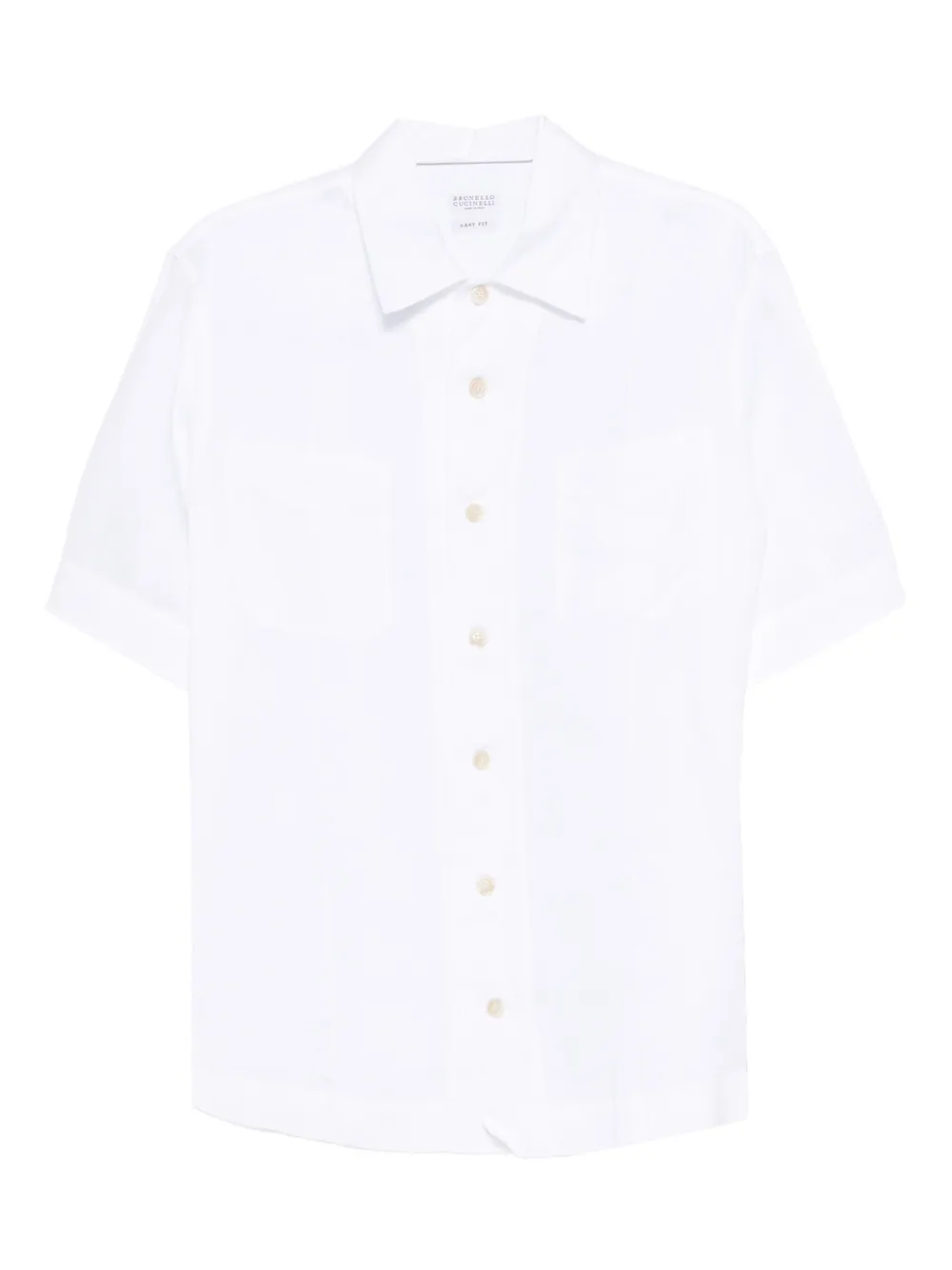 

Рубашка с короткими рукавами и нагрудным карманом Brunello Cucinelli, белый