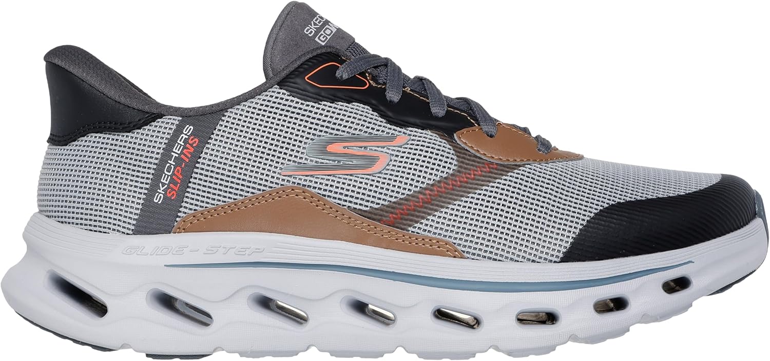 Мужские кроссовки Skechers Hands Free Slip-ins Go Walk Glide-Step 2.0 - Zac, серый — фото 4