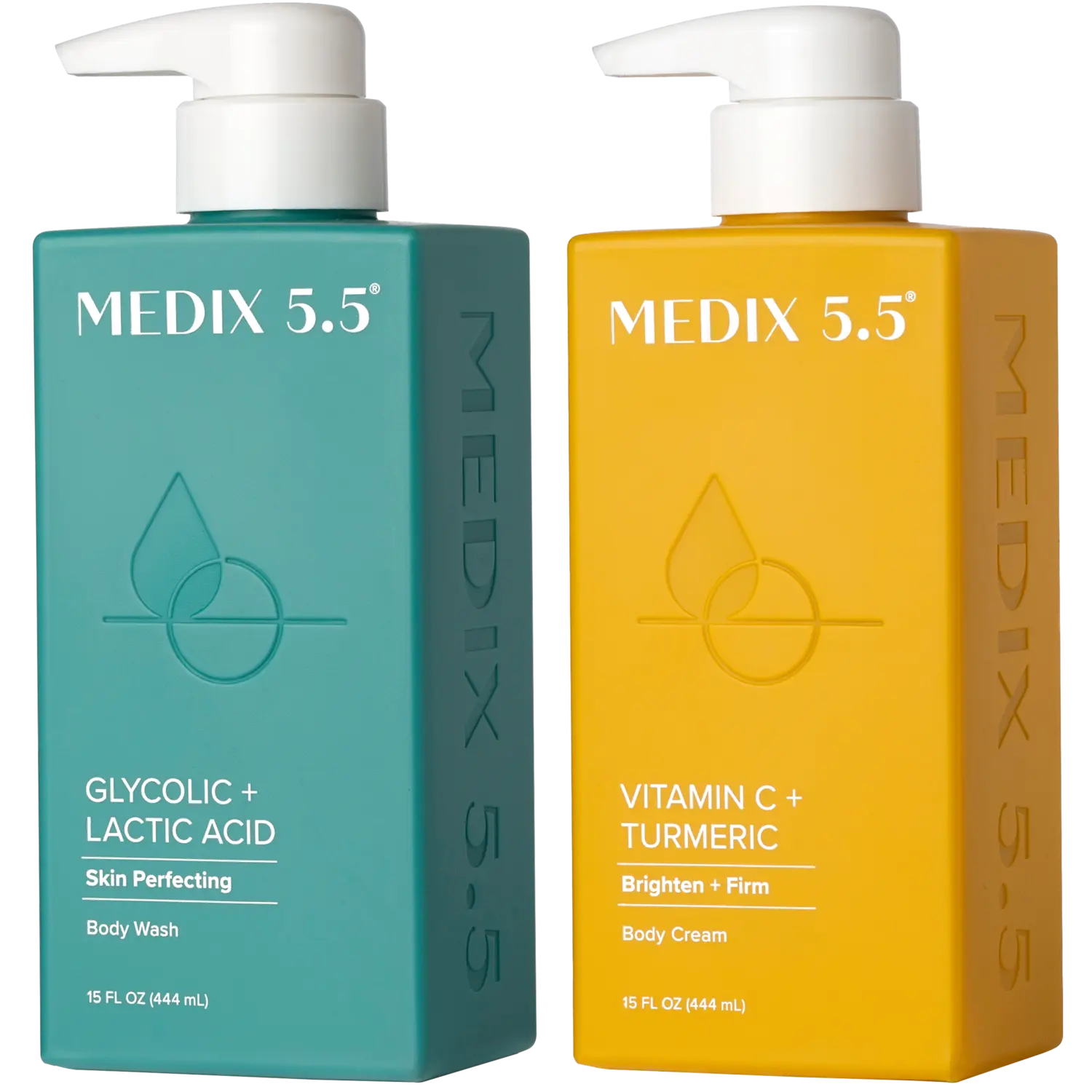 

Smooth + Glow Duo | Гель для душа с гликолевой и молочной кислотой, крем для тела с витамином С и куркумой Medix 5.5