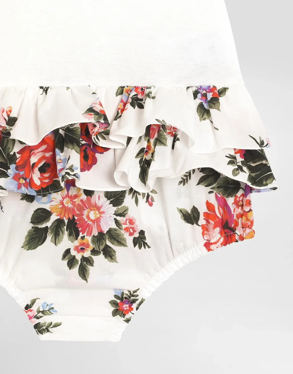 Комбинезон из трикотажа и поплина с принтом в виде цветочного букета Dolce & Gabbana, мультиколор — фото 4