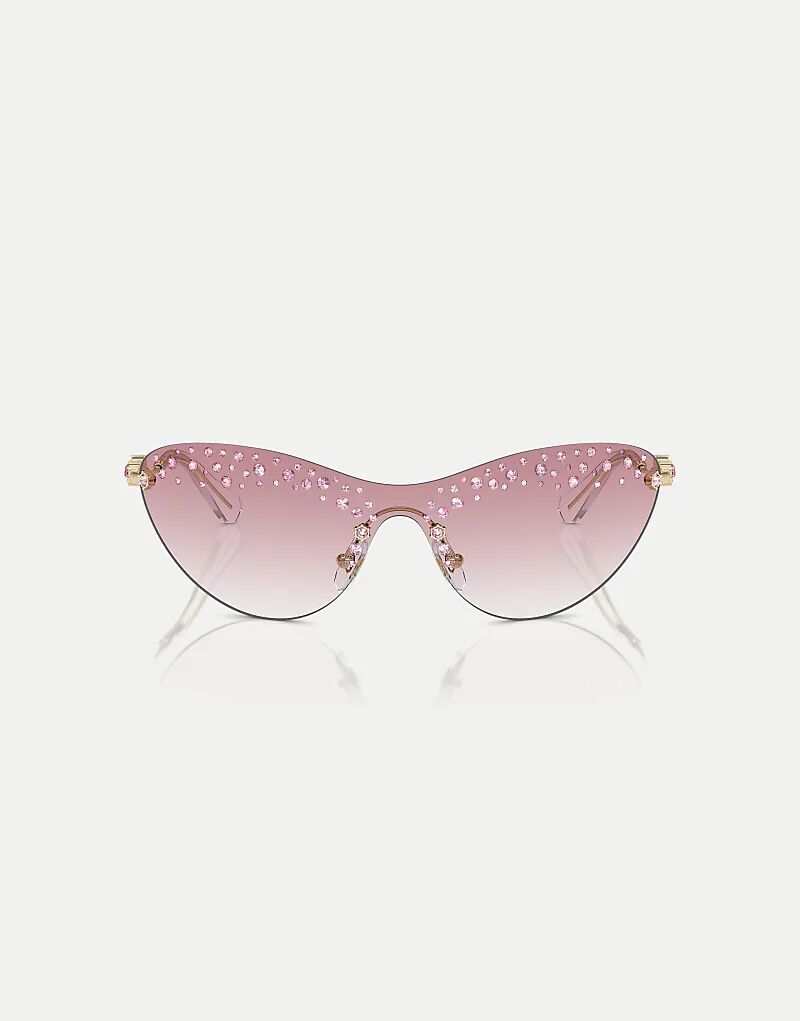 

Солнцезащитные очки Swarovski Sk7023 необычной формы с розовыми линзами в бледно-золотом цвете