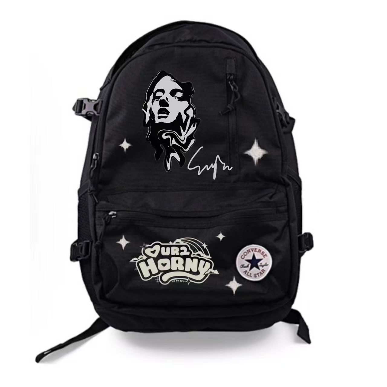 

Converse Полиэстеровый повседневный универсальный рюкзак унисекс черный, Black