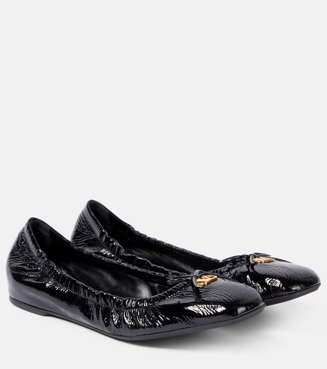 Балетки из лакированной кожи VLogo Signature Valentino Garavani, Nero