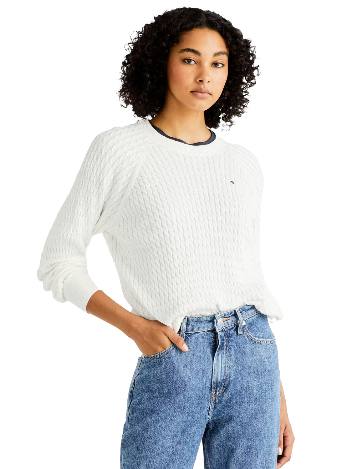 

Свитер hilfiger maglioncino a treccia Tommy, белый