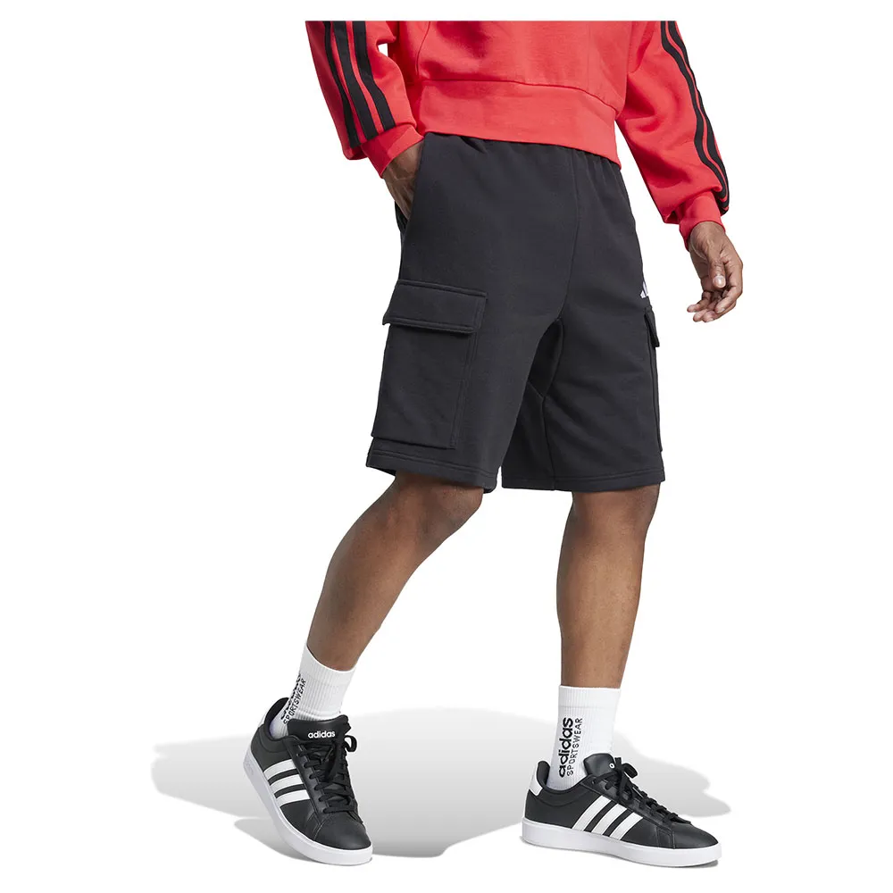 Шорты adidas Essentials Feel Cozy French Terry cargo, черный — фото 4