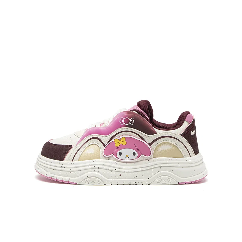 Кроссовки Hello Kitty износостойкие, с эффектом пружинистости, дышащие, легкие, амортизирующие, на платформе Sanrio, Beige Brown Pink