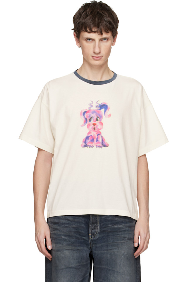 

We11Done Футболка Off-White с изображением монстра