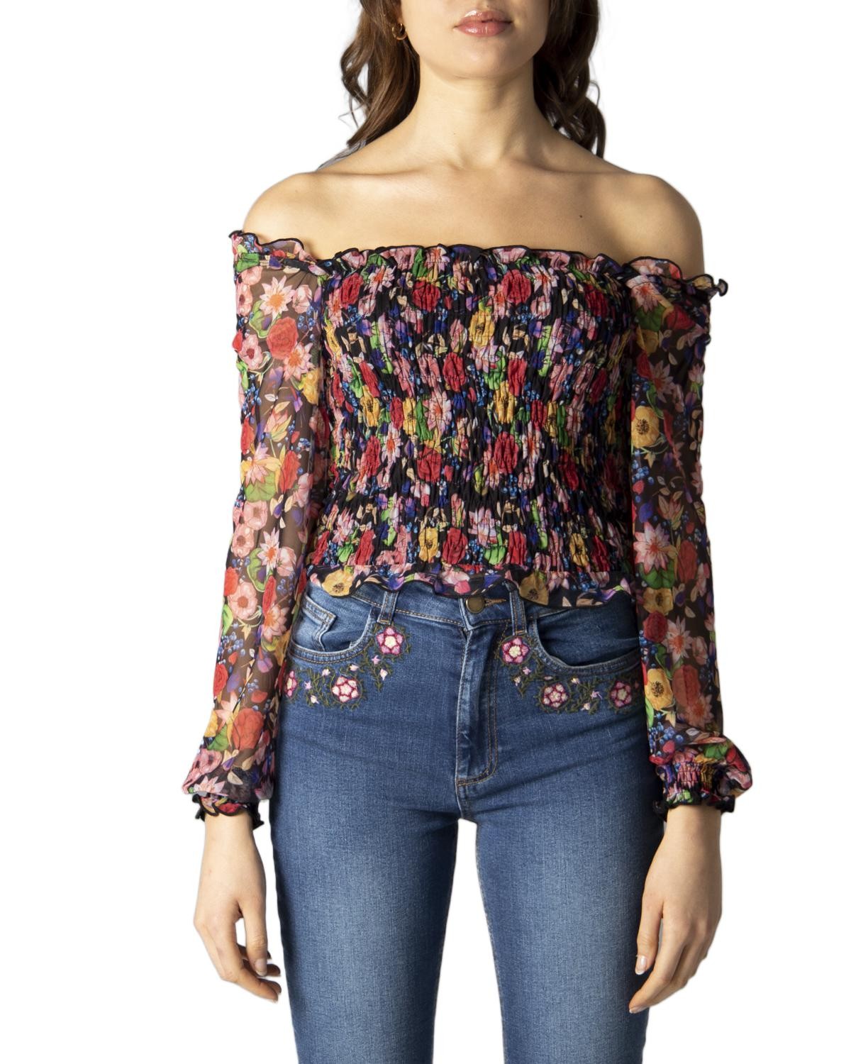 

Блуза женская Desigual с открытыми плечами, мультиколор