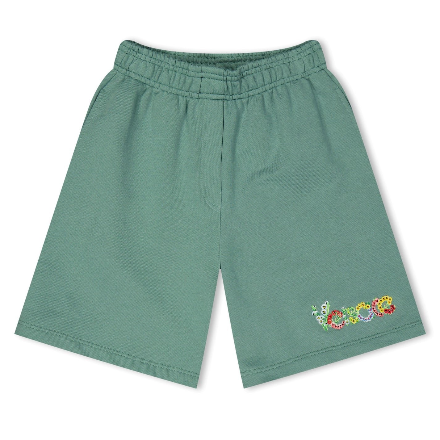 

Детские хлопковые шорты Versace с цветочным логотипом Young Versace, шалфей/мультиколор