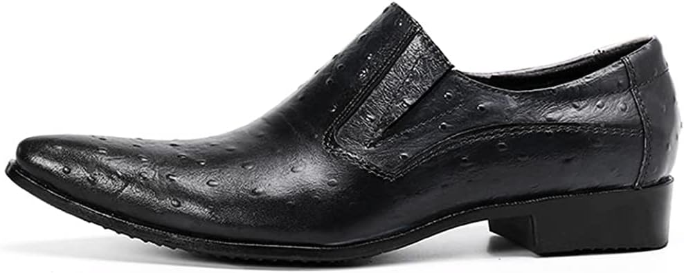 Мокасины Santimon Mens Slip On Loafers- туфли для повседневной и официальной носки из натуральной кожи, удобные, подходящие для вечеринок, путешествий и свадеб, черный — фото 3