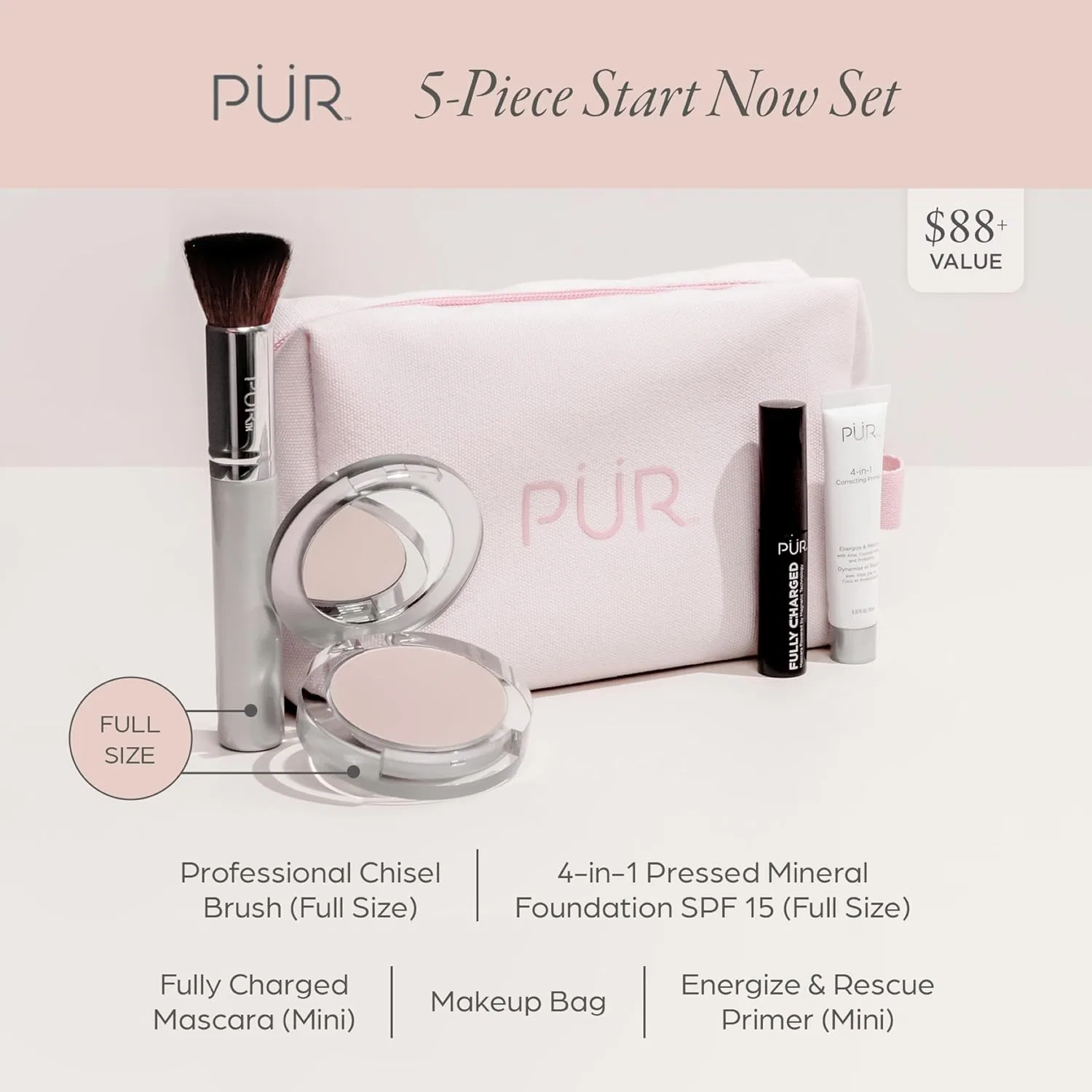 Набор косметики PUR MINERALS Multi-Tasking Essential Kit, бежевый, 28.35 г — фото 2