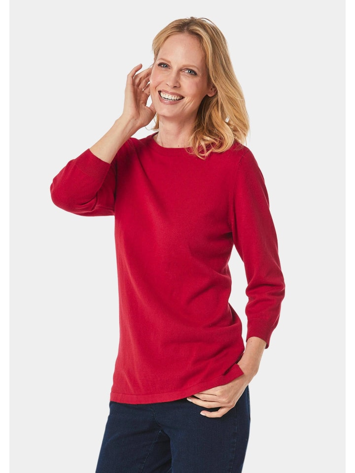 

GOLDNER Укороченный размер: Свитер из высококачественной пряжи ярко-красного цвета