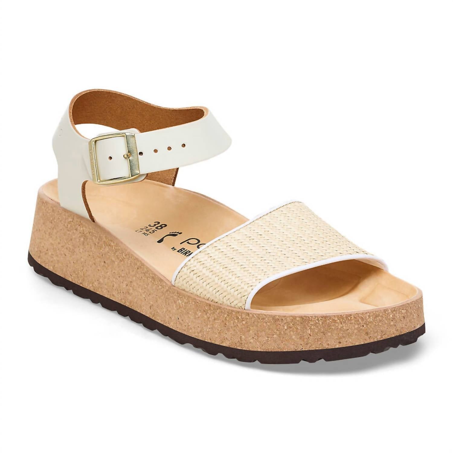 Женские сандалии Glenda из рафии и кожи - средний/узкий размер, белые Birkenstock